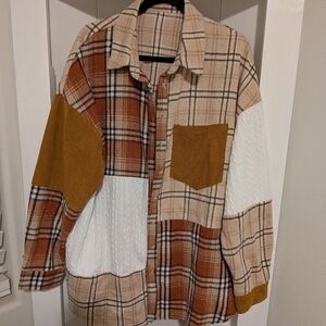 Plaid Patchwork Shirt Jacket